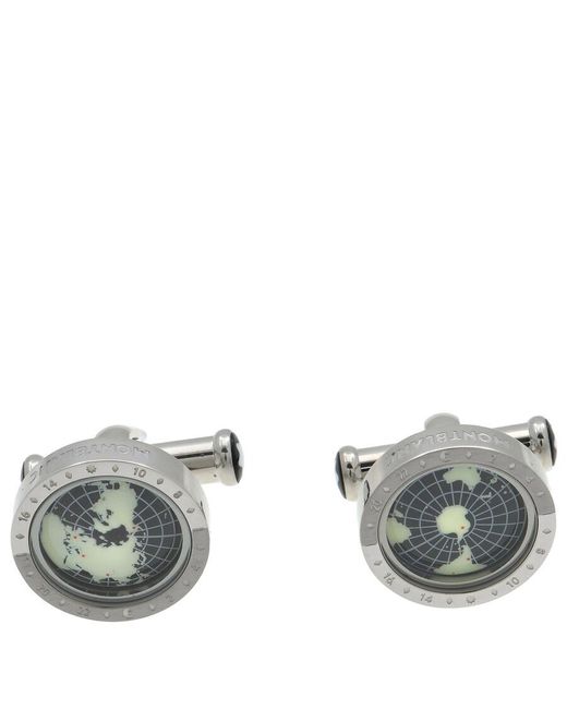 Montblanc Metallic 1858 Geosphere Cufflinks for men