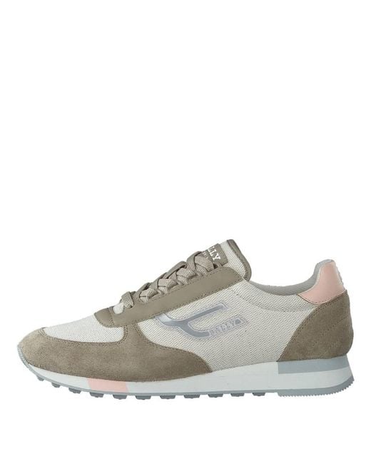 Bally Gray Gavinia Mix Cotton Fabric Low-Top Sneakers, Brand Size 35 Us