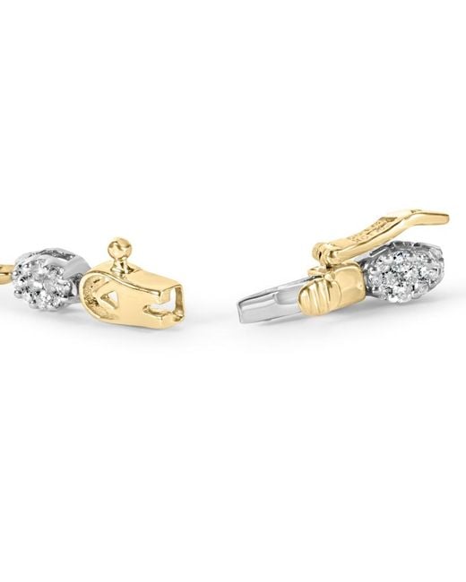 Haus of Brilliance Metallic 10K And 1.00 Cttw Diamond Oval Shaped Cluster Link Bracelet (I-J Color, Si2-I1 Clarity)