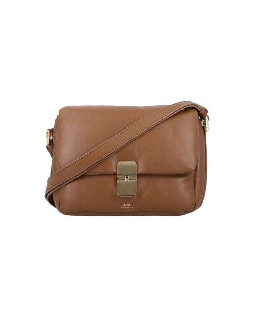 A.P.C. Brown Grace Soft Leather Bag Caramel Cowhide Shoulder