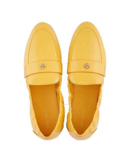 Tory Burch Yellow Peachy Leather Ballet Loafer