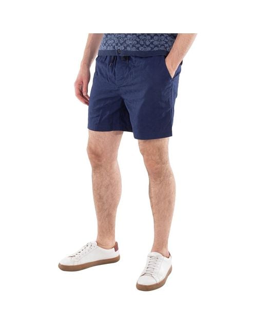 COACH Blue Drawstring Jacquard Woven Shorts for men
