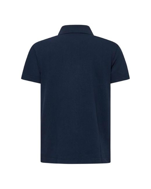 Burberry Blue Ekd-Embroidered Short Sleeved Cotton Polo Shirt for men