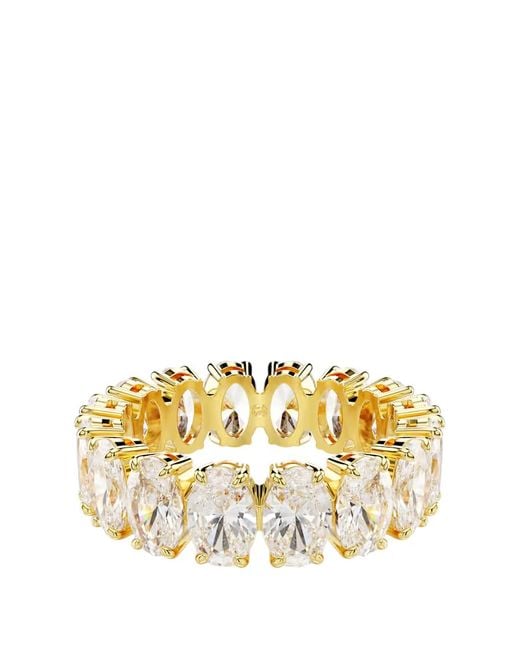 Swarovski Metallic Matrix Oval Cut Crystal Ring, Size 60