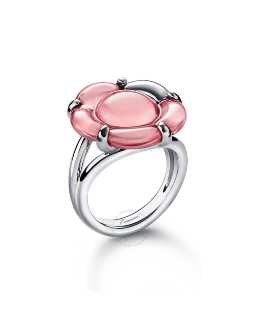 Baccarat Pink 's B Flower Silver Crystal Ring 2807210