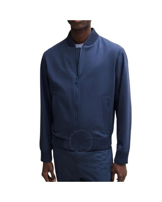 Boss Blue Hanry Slim-Fit Blouson, Brand Size 48 (Us for men