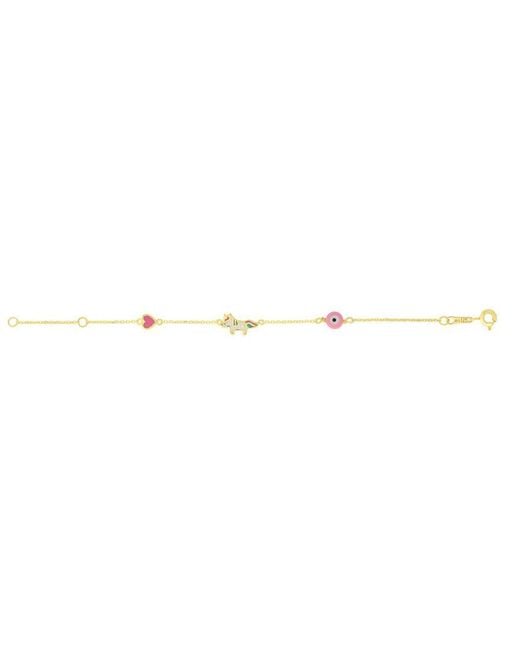 Tresorra Metallic 14K Enamel Unicorn Bracelet