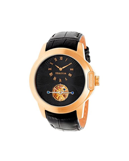 Heritor Multicolor Windsor Automatic Black Dial Mens Watch for men