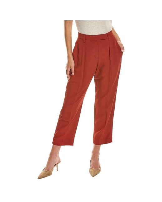 Brunello Cucinelli Rust Tapered High Waist Trousers, Brand Size 42 (Us