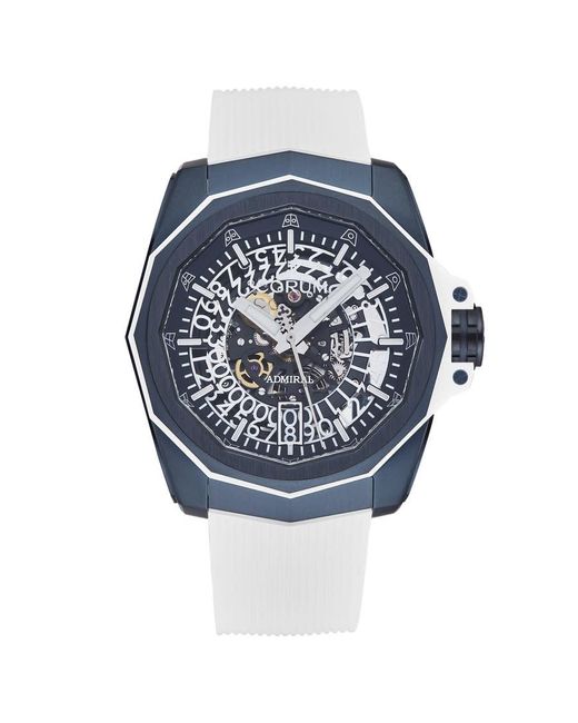 Corum Admiral Cup Automatic Blue Skeleton Dial Watch for men
