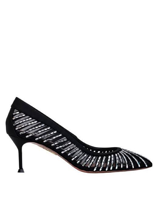 Aquazzura Black Passions Crystal Pumps, Brand Size 36 Us