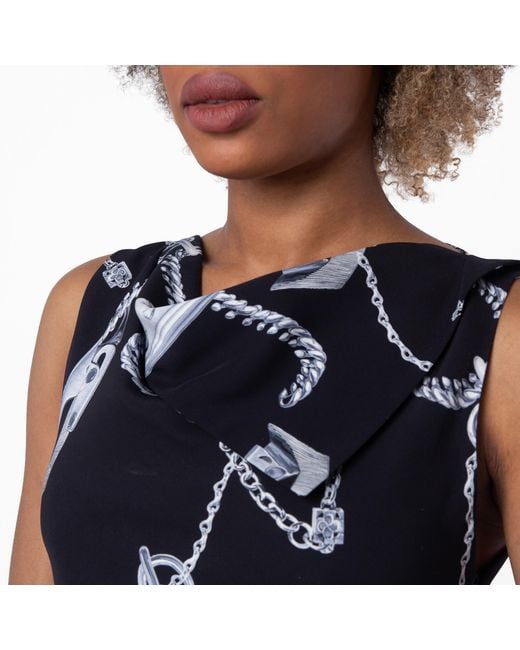 Burberry Blue Knight Hardware Printed Dress, Brand Size 2 Us