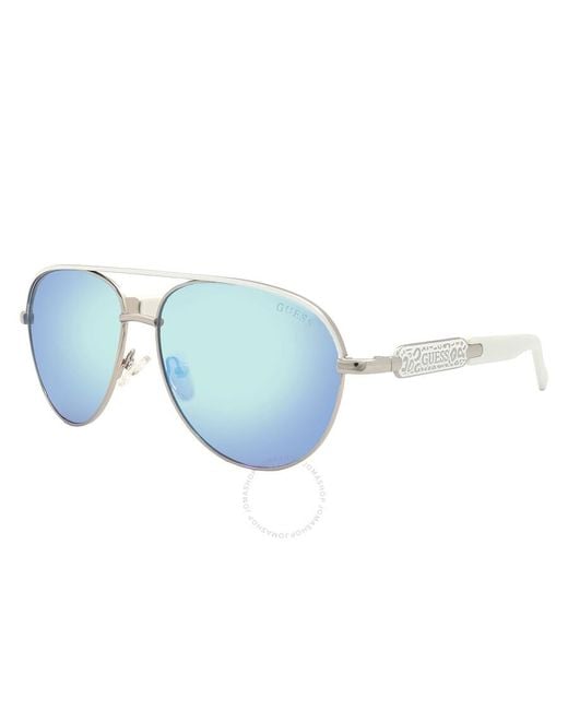 Guess sunglasses blue mirror hotsell