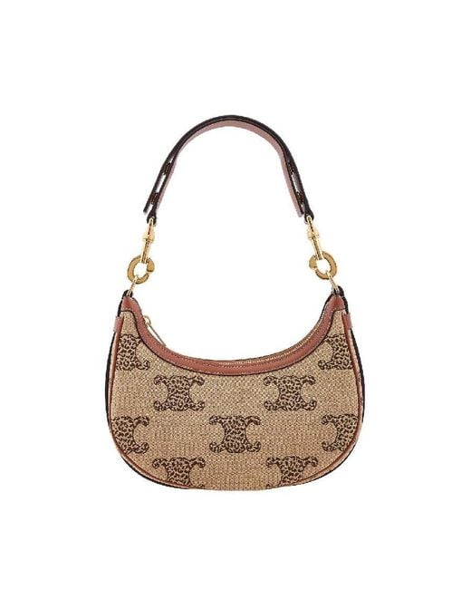 Céline Brown Leopard Triomphe Medium Ava Strap Bag