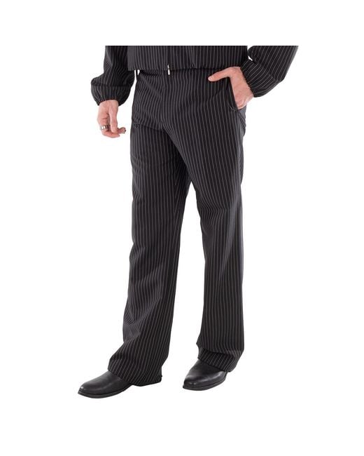 Ferragamo Black Ferragamo High-Waisted Wool Pants for men