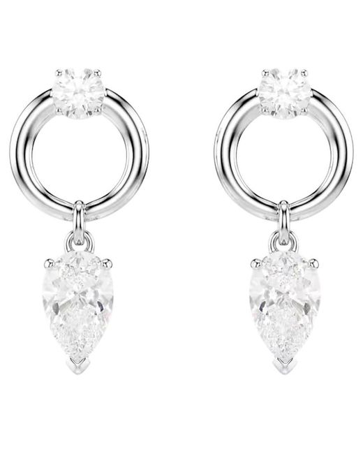 Swarovski Metallic Mesmera Rhodium Plated Drop Earrings