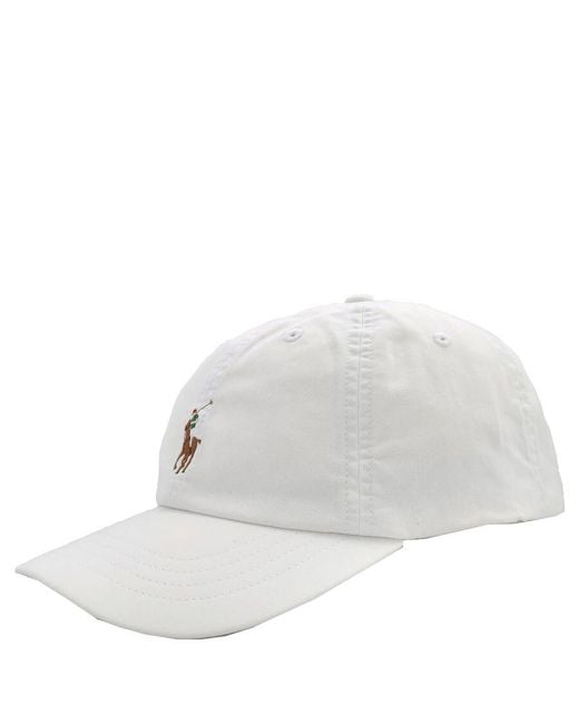 Polo Ralph Lauren White Pony Embroidered Sports Cap for men