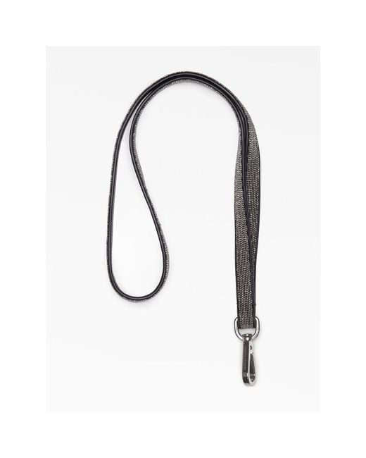 Brunello Cucinelli Black Rutenio Metal Chain Strap