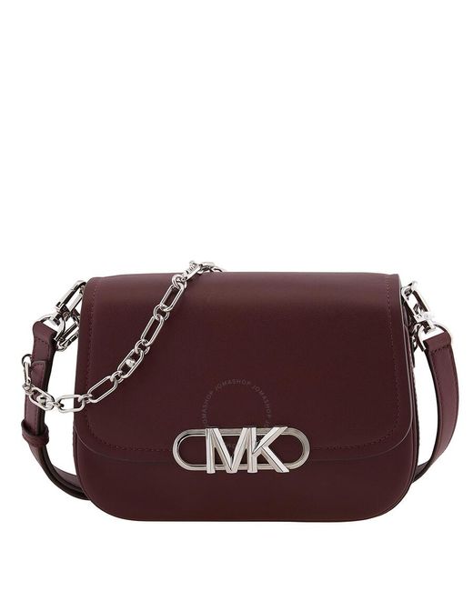 Michael Kors Purple Leather Medium Parker Messenger Bag