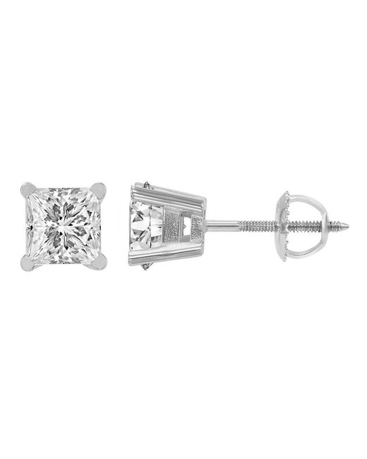Brilliant Diamond Metallic 14Kt 1.50 Carat Lab Grown Diamond Stud Earrings For