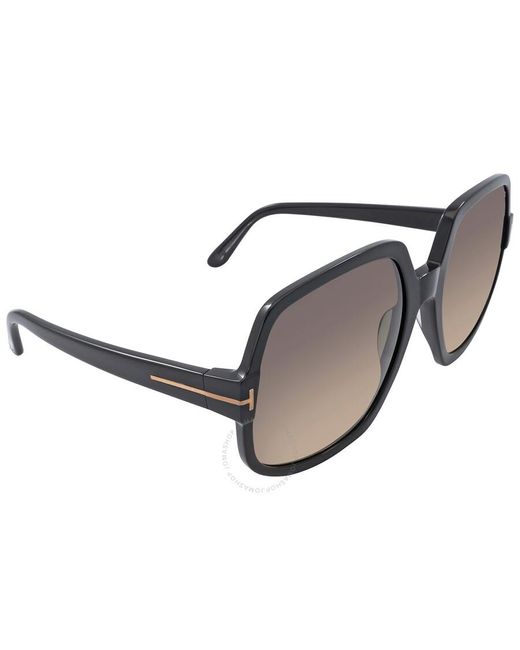 Tom Ford Brown Delphine Smoke Gradient Oversized Sunglasses Ft0992 01b 60