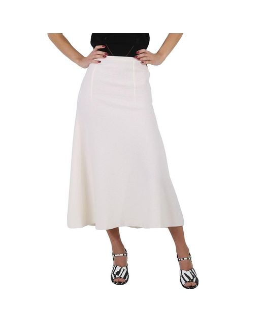 Stella McCartney White Ladies Skirt Ivory Long Skirt, Brand Size 36 (Us Size 4)