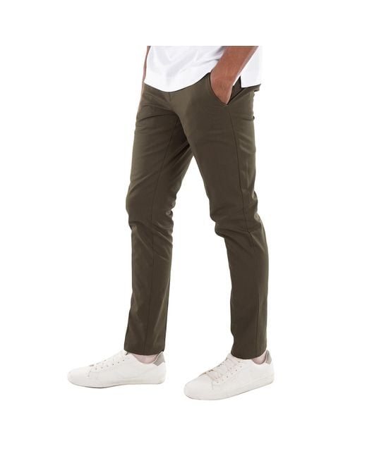 Boss Gray Stretch Cotton Slim-Fit Trousers, Brand Size 46 (Waist for men