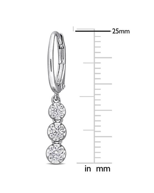 Created Forever White 1/2Ct Tw Lab-Grown Diamond 3-Stone Leverback Earrings for men