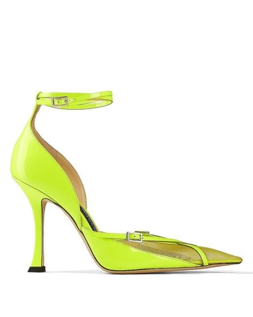 Jimmy Choo Green X Mugler Patent Leather Strap Pumps, Brand Size 38 Us
