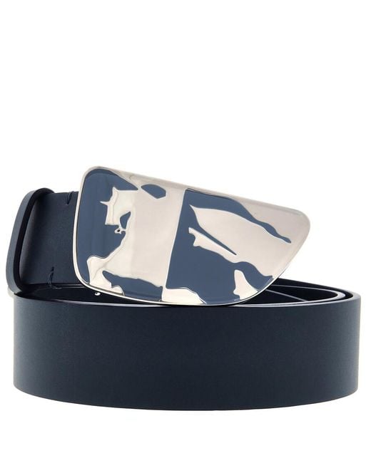 Burberry Blue Shield Buckle Leather Belt for men