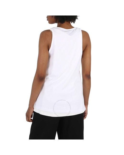 MM6 by Maison Martin Margiela White Off Layered-detail Tank Top
