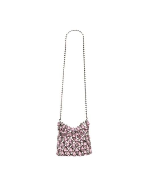 Self-Portrait Pink Self-Portrait Crystal Crossbody Bag