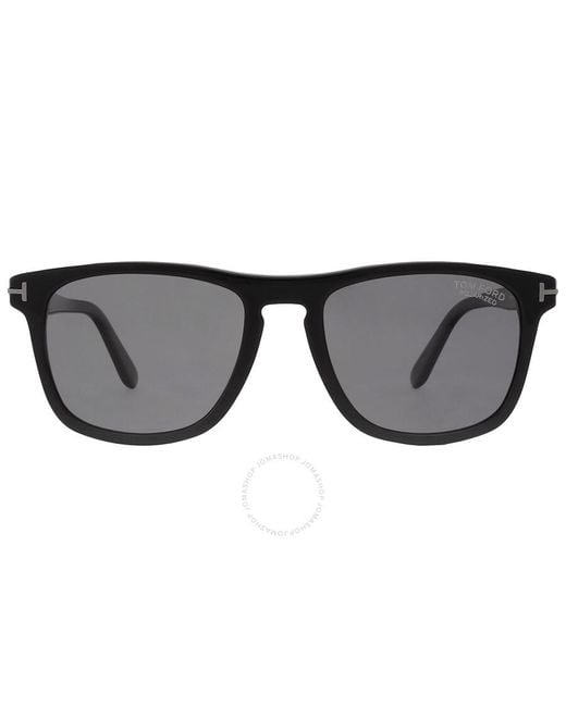 Tom Ford Black Gerard Polarized Smoke Square Sunglasses Ft0930-n 01d 54 for men