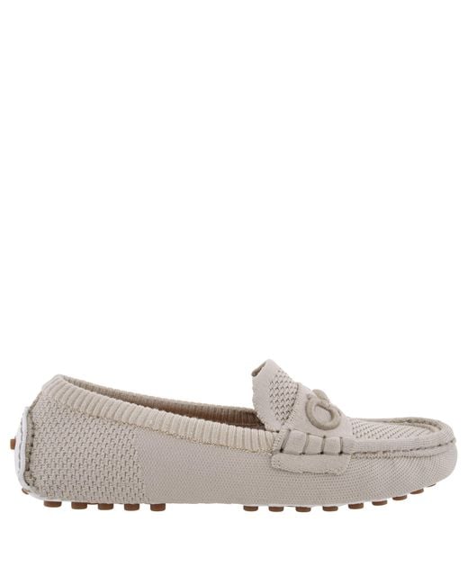 Ferragamo Gray Dione Mesh Driver Loafers