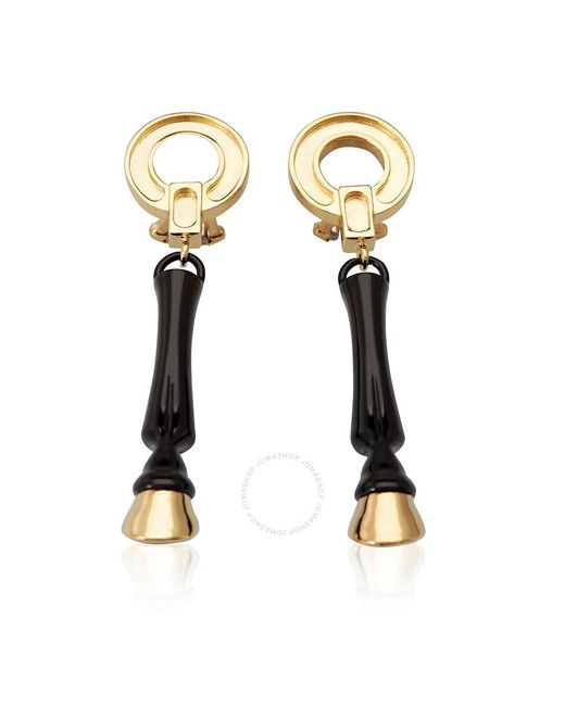 Burberry Metallic Resin And Gold-plated Hoof Drop Earrings