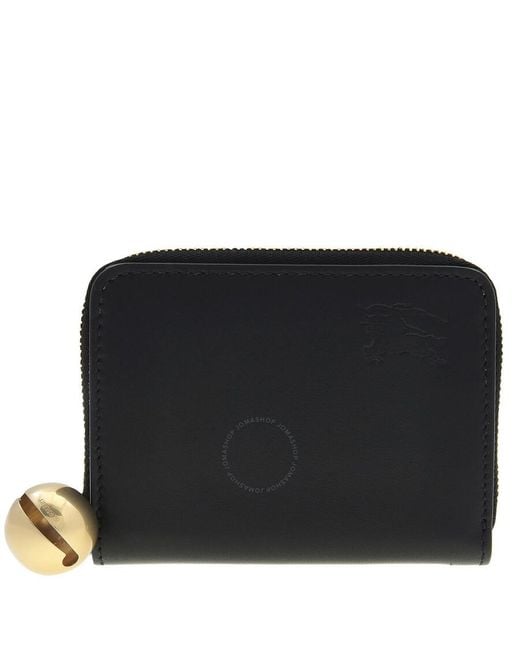 Burberry Black Ekd Zip Leather Wallet