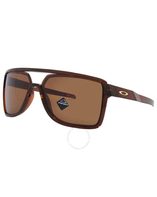 Oakley Brown Castel Prizm Bronze Rectangular Sunglasses Oo9147 914703 63 for men