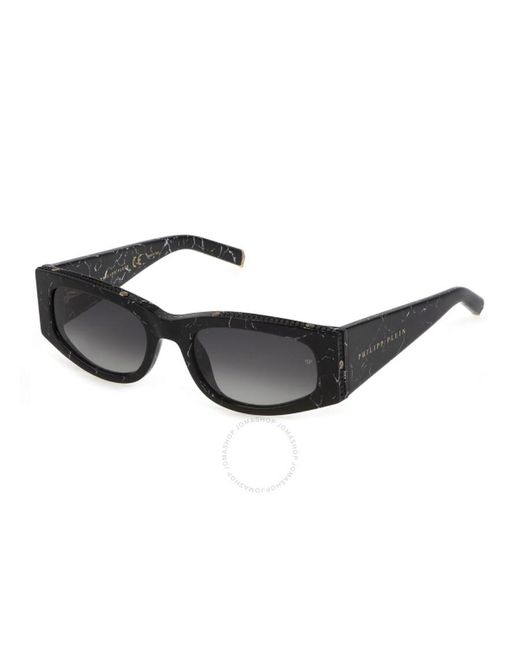 Philipp Plein Black Grey Gradient Oval Sunglasses Spp025s 0869 55