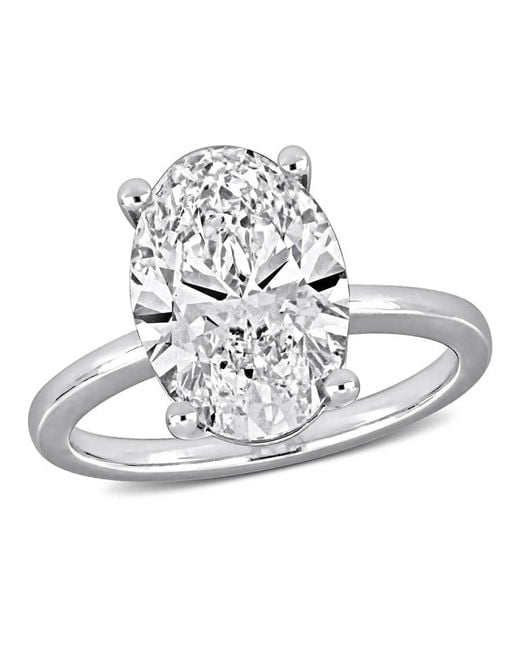 Created Forever Metallic 4 1/6Ct Tw Oval Lab-Grown Diamond Solitaire Engagement Ring for men