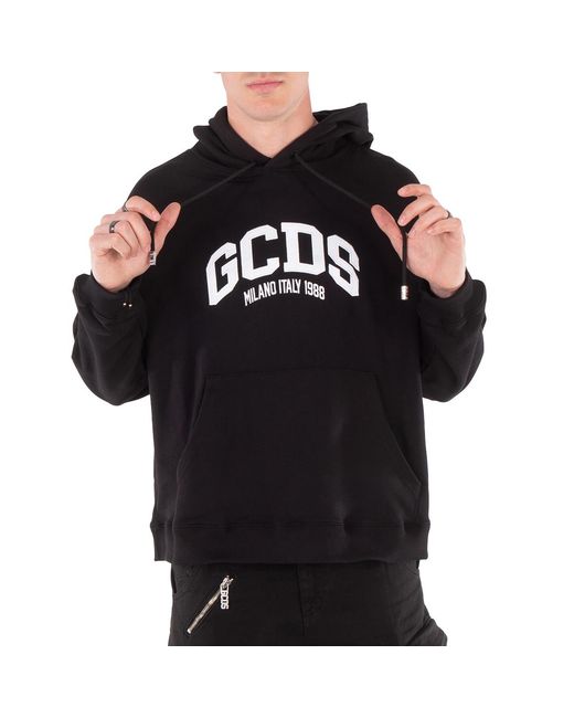 Gcds Black Lounge Logo 1988 Cotton Hoodie for men