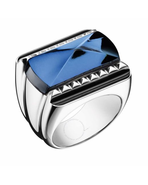 Baccarat 's Louxor Sterling Silver Blue Crystal Ring 2808043