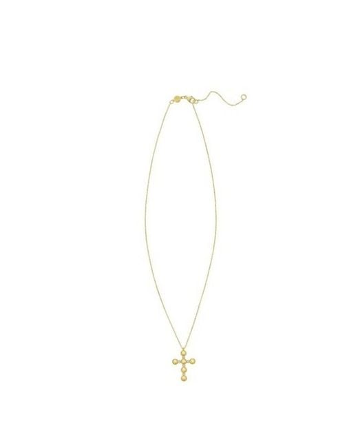 Tresorra Metallic 14K Diamond Cross Bauble Necklace