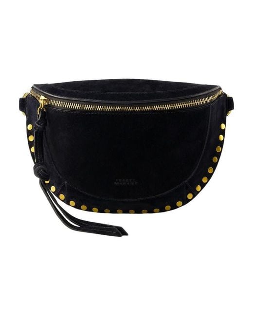 Isabel Marant Black Studded Calfskin Crossbody Bag