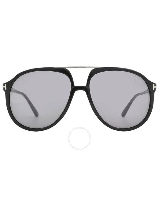 Tom Ford Gray Archie Smoke Mirror Pilot Sunglasses Ft1079 01c 58 for men