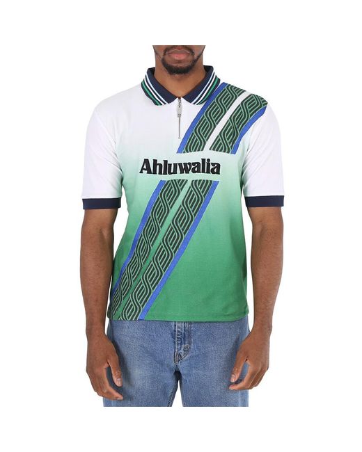 Ahluwalia Green Football Short Sleeve Cotton Polo Shirt for men