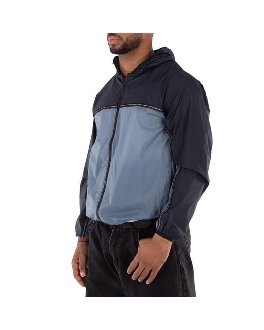 Fendi Blue Windbreaker Long Sleeve Hooded Jacket, Brand Size 48 (Us for men