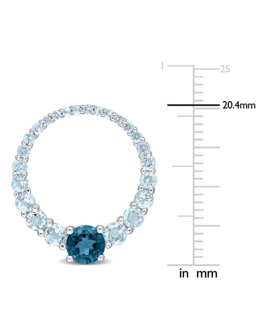 Amour Blue 3 1/3 Ct Tgw Sky Topaz And London Topaz Graduated Open Circle Earrings
