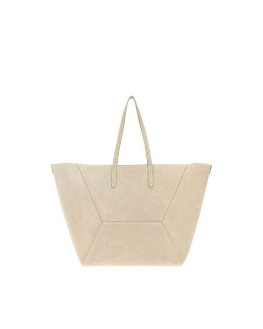 Brunello Cucinelli Natural Sand Suede Shopping Bag for men