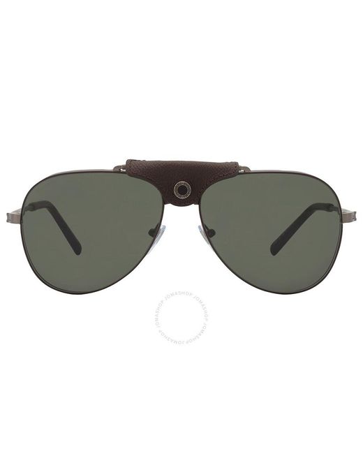 BVLGARI Gray Green Pilot Sunglasses Bv5061q 195/31 60