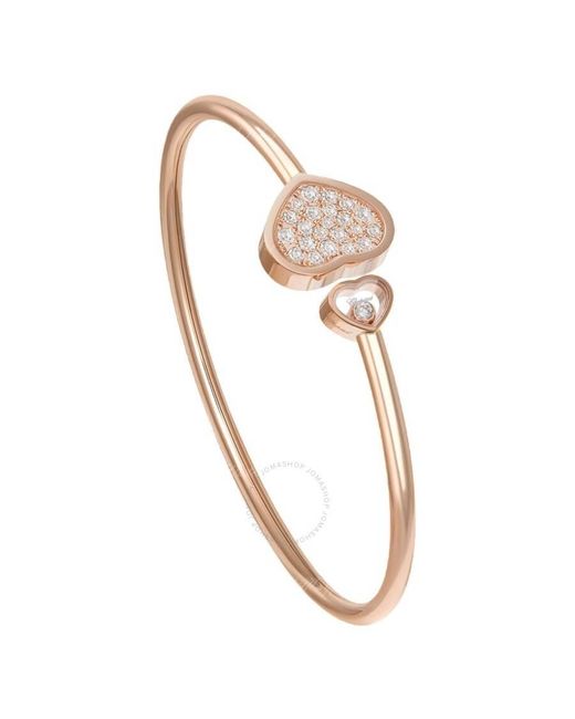 Chopard Metallic 18K Rose Happy Hearts Diamond Bangle